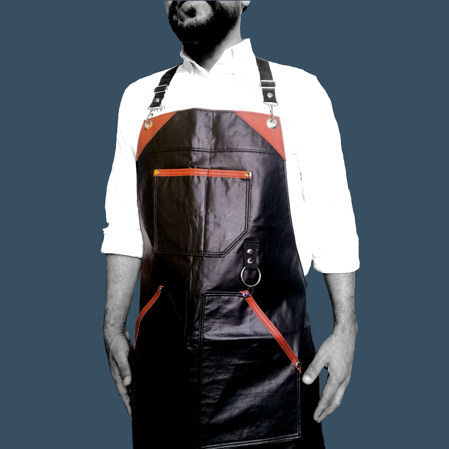 Mandil Negro Tacto Piel